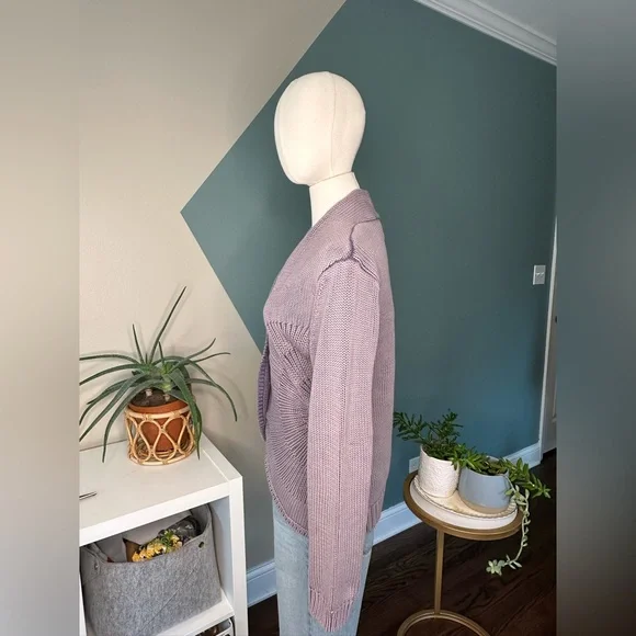 Isabella Bird Anthropologie Knit Cardigan Sweater Cotton Jacket Wooden Buttons M - Picture 3 of 12
